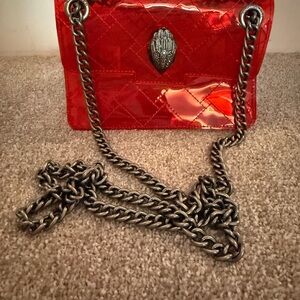 Red Clear Quilted Kurt Geiger Chain Shoulder Bag